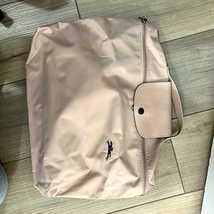 Pink longchamp laptop bag